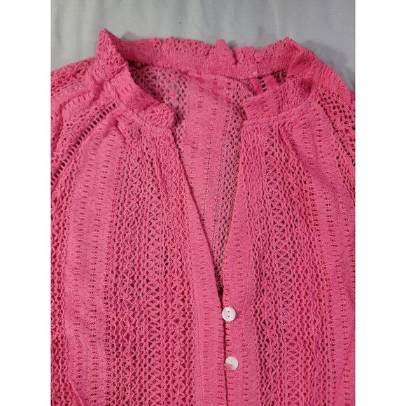 Cardi Womens Med Pink/Rose Button-Up Lightweight Knit Design New in Bag - Picture 3 of 7